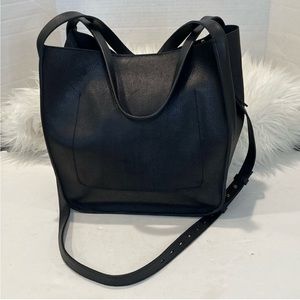 Madewell Black Leather Sydney Tote